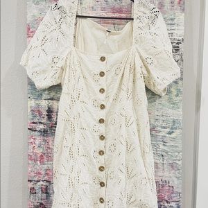 Free People beige mid thigh dress size 12